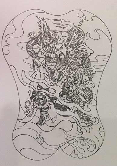 Figure 11. Warrior motif from a Chinese tattoo sample book.