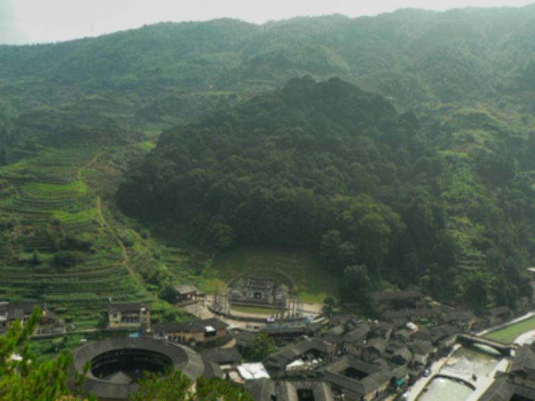 Village fengshui landscape in Taxia, Nanjing County, Fujian