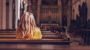 Women sitting in church