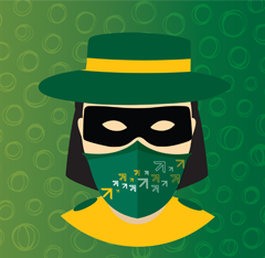graphic of the don wearing a mask